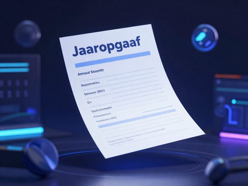 Holenderska karta podatkowa Jaaropgaaf dokumentująca roczne dochody i podatek dochodowy w Holandii.